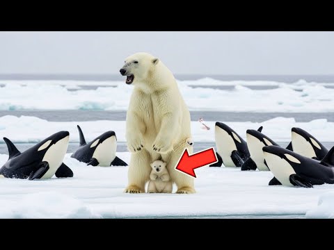 Animal Rescue : Rescue Team Save a Tiny White Polar Bear Cub From Six Killer Whales!