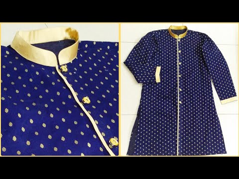 How to sew Sherwani style kurta | How to sew designer Kurta Video