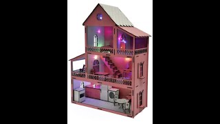 Parstek 3 katlı pembe oyun evi kurulumu