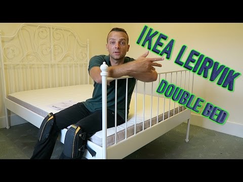 Part of a video titled IKEA Leirvik bed frame assembly. - YouTube