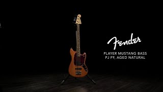 Video thumbnail for Fender Player Mustang Bass PJ PF, Aged Natural | Gear4music demo by Gear4music Guitars