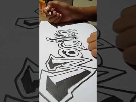 Mengambar nama 3 dimensi