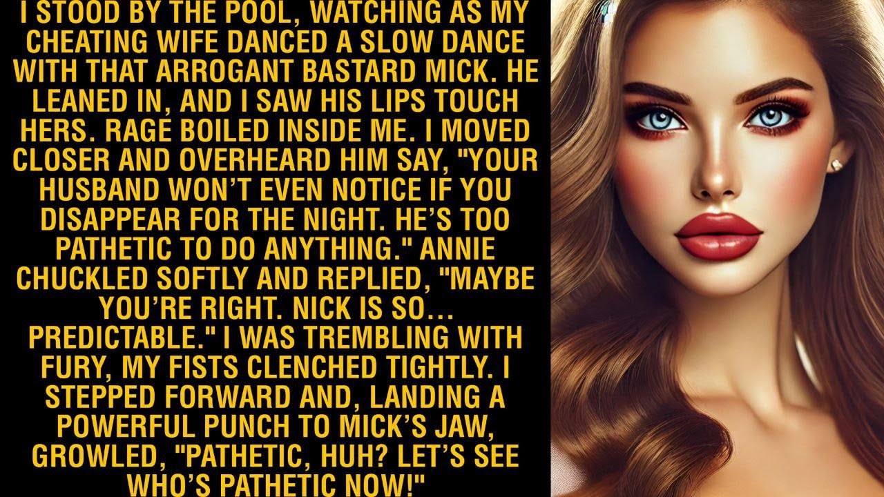 I STOOD BY THE POOL,WATCHING AS MY CHEATING WIFE DANCED A SLOW DANCE WITH THAT ARROGANT BASTARD MICK