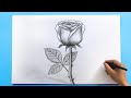 ROSE Drawing Easy How To Draw A Rose Step By Step