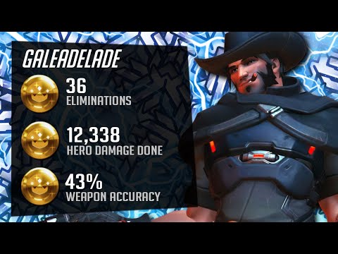 Gale Carry Soldier 76 and McCree! 36 elims! POTG! [ Overwatch Season 28 Top 500 ]