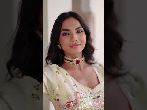 Off White Gold Crush Embroidered Lehenga Choli Set – with Multi Thread Zari & Sequins Work, Designer Peplum Blouse & Heavy Embroidered Dupatta