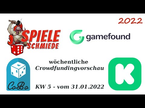 KW 5 - Überblick neuer kooperativer Spiele via Kickstarter, Gamefound und Spieleschmiede - Feb. 22