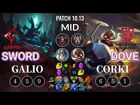 GRF Sword Galio vs SB Dove Corki Mid - KR Patch 10.13