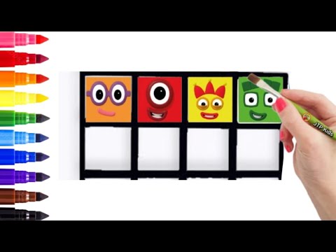 Draw learn and colour NUMBERBLOCKS 1 TO 10 | NUMBERBLOCKS Coloring Pages