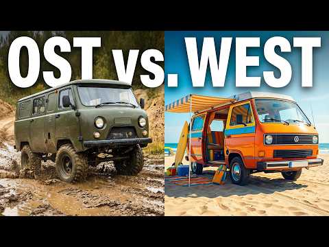 UAZ Bukhanka vs  VW Bulli - Russen Panzer trifft 7 Generationen Kult Bus