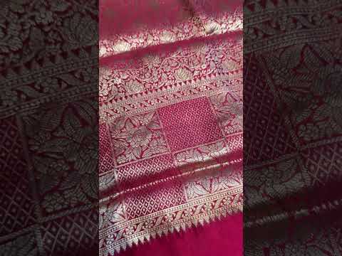 Fuchsia Pink Lotus Motif Pichwai Jaal Katan Silk Brocade Dupatta