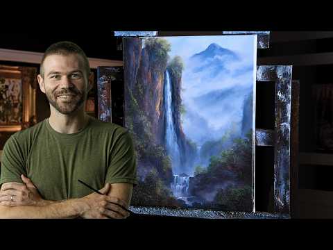 Cascading Falls - Landscape Oil Painting - Paint with Kevin®