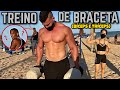 TREINO NA PRAIA / BÍCEPS E TRÍCEPS COM MINHA NAMORADA - Davi Xavier