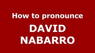 How to pronounce David Nabarro