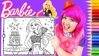 Coloring Barbie Birthday Cake Party Crayola Coloring Page Prismacolor Pencils | KiMMi THE CLOWN