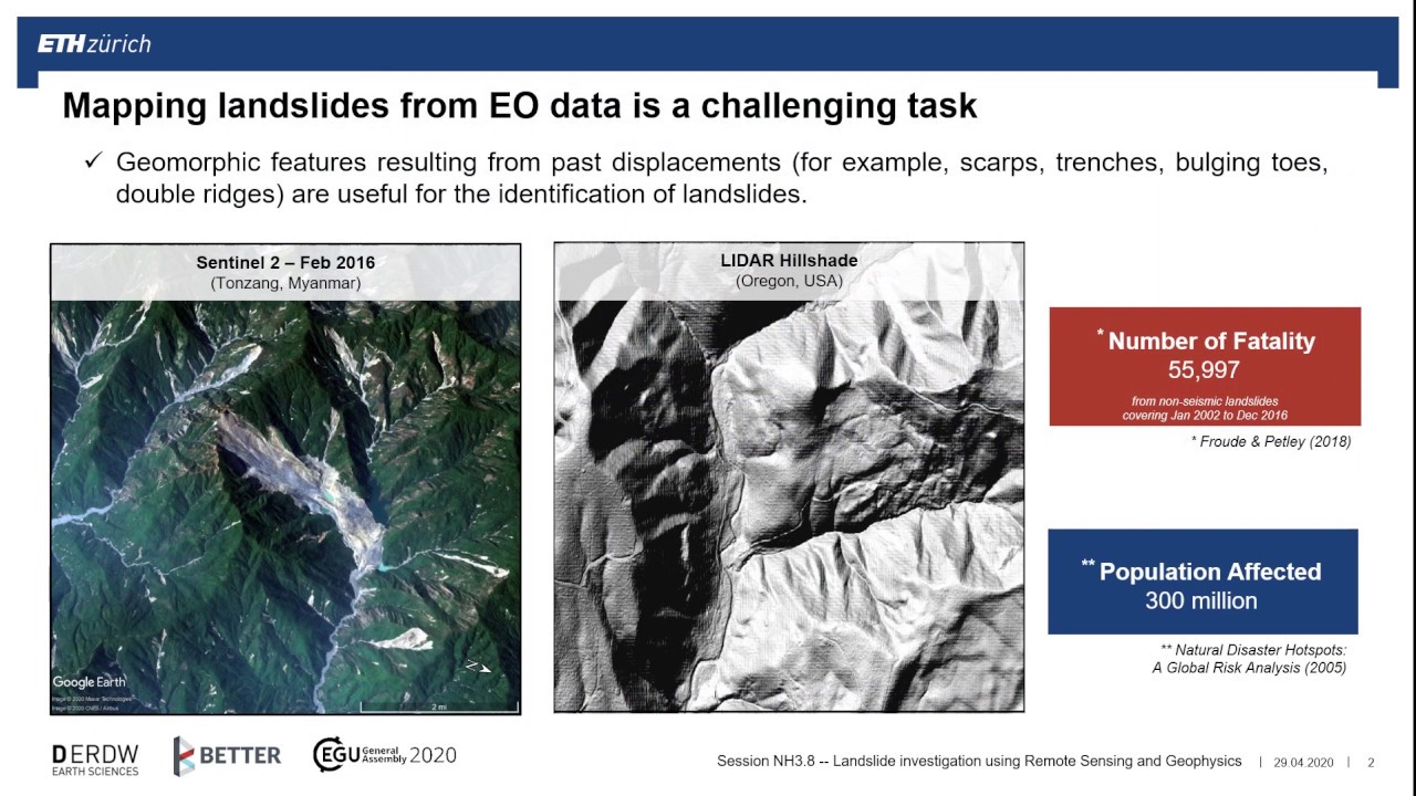 Mapping landslides from EO data using deep-learning methods