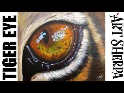 LARGE Realistic Tigers Eye 🐯🎨👁  Acrylic Painting Tutorial Step by Step  |  The Art Sherpa