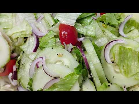 GREEN SALAD RECIPE - Healthy Lettuce Salad and Salad Dressing in 5 Minutes!