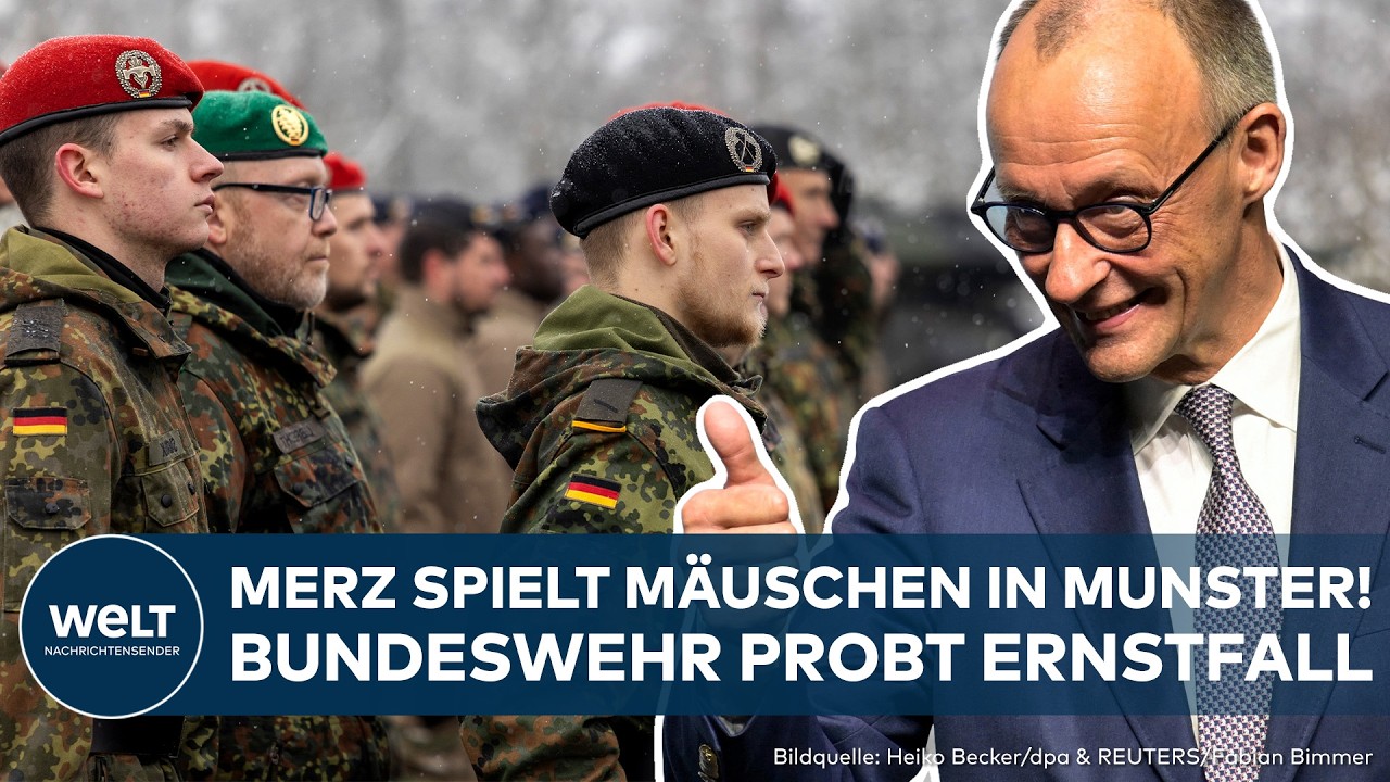 BUNDESWEHR: Was passiert im Ernstfall? Merz schaut Soldaten bei Kriegsübungen zu