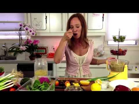 Pumpkin seed Pate Stuffed Peppers with Purslane Salad/cute, nutritious, delicious!  | dara dubinet