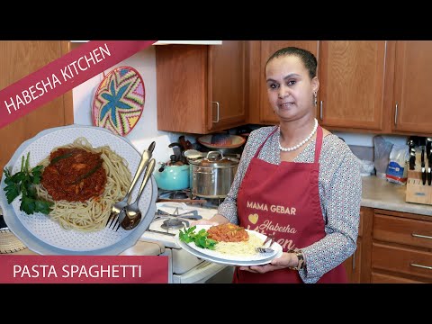 Habesha Kitchen - Cooking Healthy Chicken Pasta Spaghetti Recipe ዝበለጸ መግቢ ፓስታ ስፓጌቲ ምስ ስጋ ደርሆ