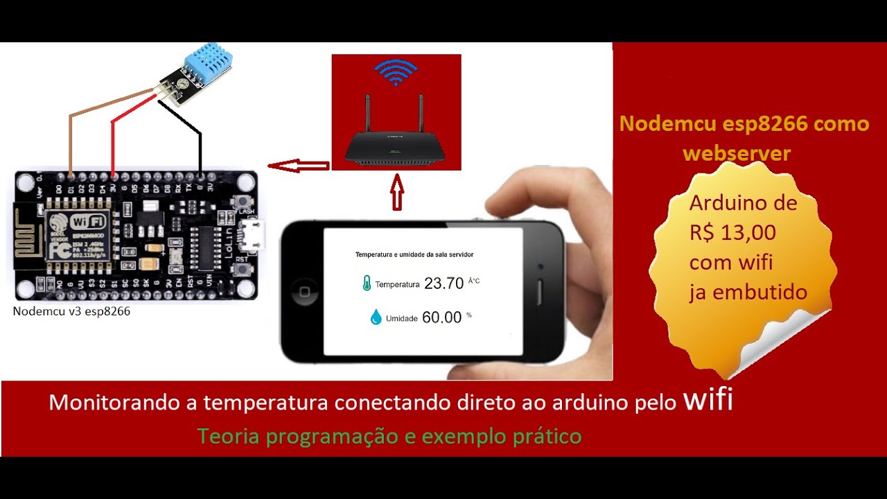 Arduino Nodemcu Esp8266: WEBSEVER com arduino via WIFI completo
