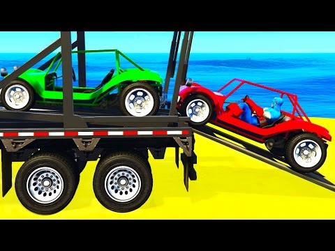 FUNNY SMALL CARS Transportation and Spiderman Cartoon for Kids & Colors for Toddlers Nursery Rhymes