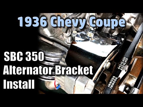 SBC 350 Alternator Install With Chrome Bracket For Long Water Pump