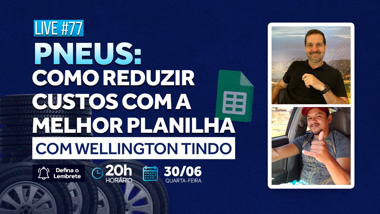 Capa da apresentação em vídeo da Planilha de Controle de Pneus