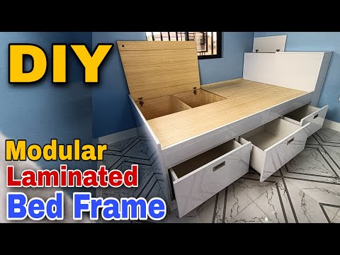 DIY | Paano Gumawa ng Double size Bed frame with Drawers and Storage | Modular Bed Frame | chit-man