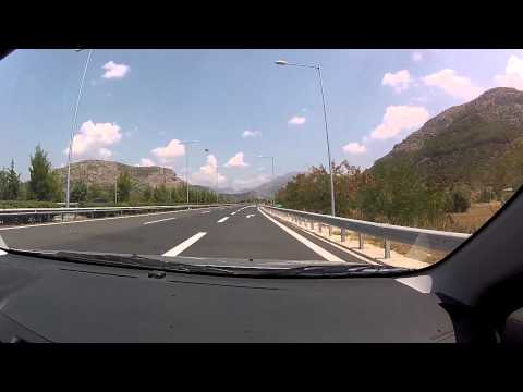 Driving on A7 & GR-74 at Arcadia, Greece (freeway / motorway & highway driving) - onboard camera