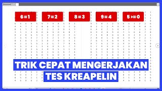 Download lagu TRIK CEPAT MENGERJAKAN TES KREAPELIN PASTI LOLOS PSIKOTES mp3