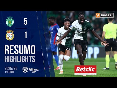 Resumo: Sporting 5-1 Alverca (Taça da Liga 25/26 - Quartos de Final)