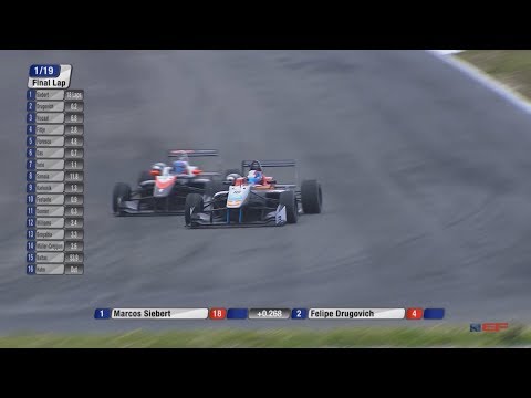 EuroFormula Open 2018. Race 2 Circuito do Estoril. Final Laps Battle for Win