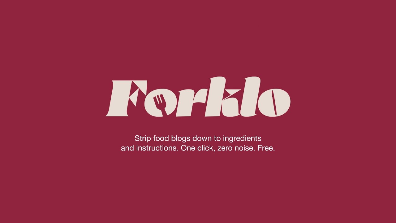Forklo — Just the Recipe video preview