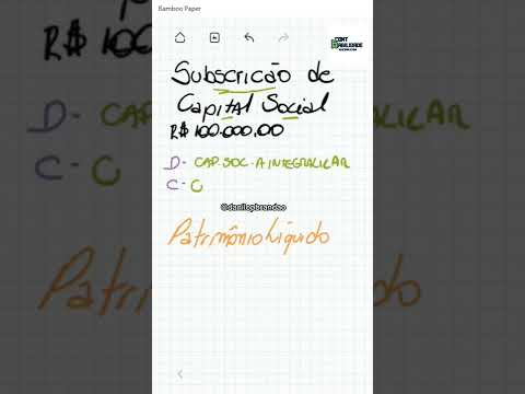 Como fazer escrituração contábil de subscrição de capital social✔️