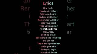 Hey Jude (Verse 1, Verse 2) - The Beatleslyrics #lyrics #shorts #song