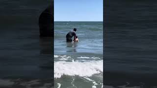 Stevie,and Matthew helping Micah surf on Cherry Grove beach ( September 24,2022) Saturday 2:42 pm