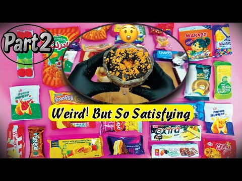 ASMR Unboxing Random Snacks 🍬🎧 Then Mixing Them Into One Weird Dessert 😳🍫