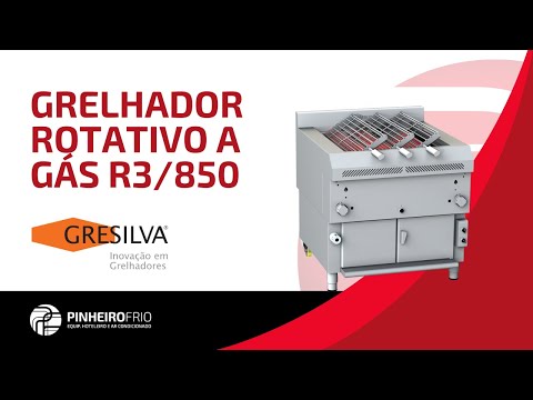 video 1, Gril rotatif à gaz inox trois grilles