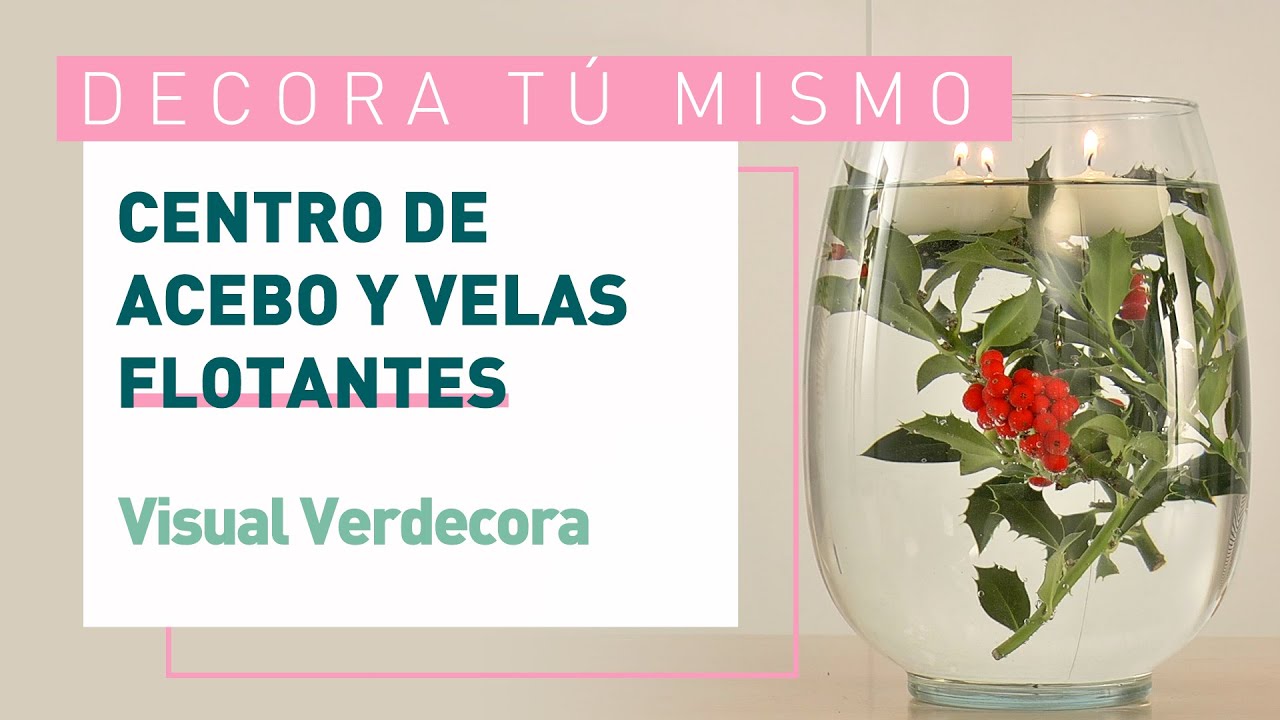 Centro de mesa navideño con acebo y velas DIY | Verdecora