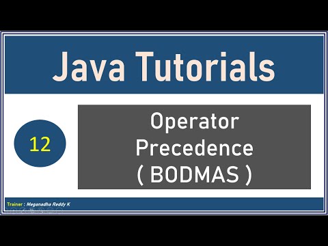Java Tutorials Operator Precedence Bodmas 12