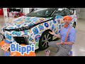 Blippi Colors A Car At The Automotive Museum Blippi S Colorful Fun Blippi Adventures