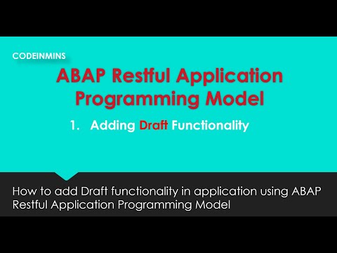 Part 11 : ABAP Restful Application Programming Model - Adding Draft Functionality
