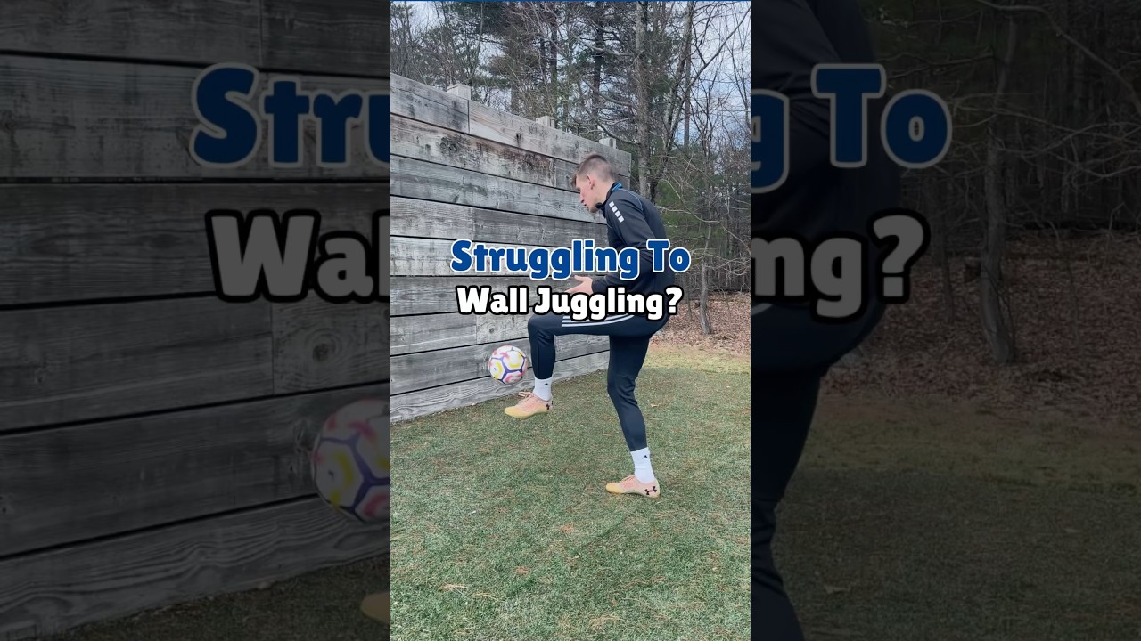 Struggling To Wall Juggle #soccertraining #footballdrills #footballer #soccerjuggling #soccer