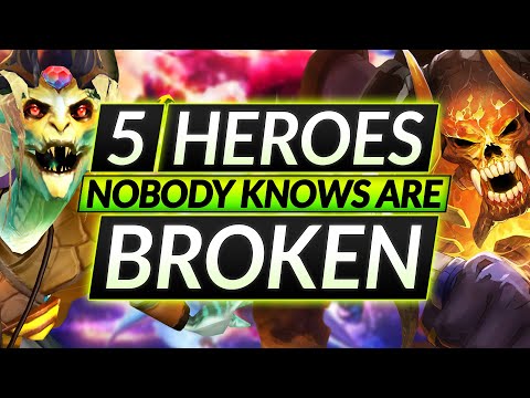 5 BROKEN Heroes that Nobody Knows are BROKEN - FREE MMR Drafts - Dota 2 Guide
