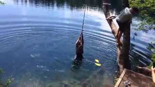 preview picture of video 'Swing Rope fully clothed fail In the Lake (Cat Lake)'