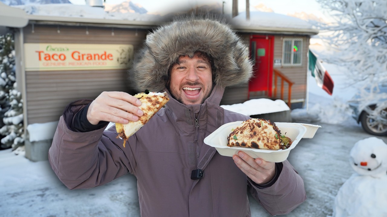 Probando comida mexicana en ALASKA | ¡Tacos en la nieve! ❄️🌮🥶