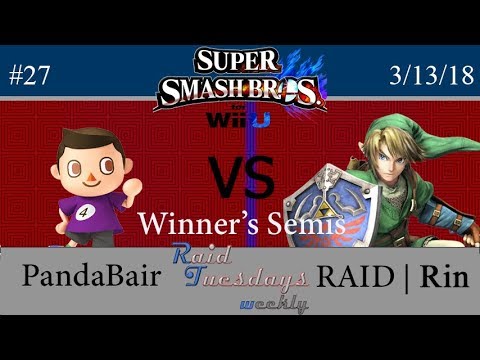 RAID Tuesdays #27 - SSB4 - PandaBair (Villager) vs RAID | Rin (Link) - Winner's Semis