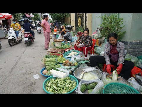 Amazing Street Market Tour in Takhmao - Activities of Vendors Selling Vegetables, Rural Fish & More
